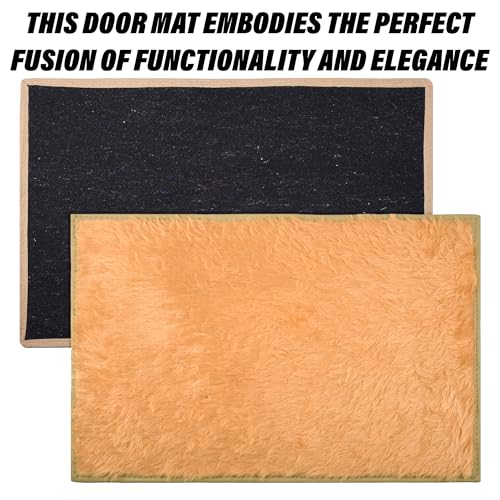 Image of Heart Home Door Mat | Door Entrance Mat | Shaggy Door Mat | Floor Door Mat | Anti-Slip Door Mat | Door Mats for Outdoor & Indoor | Kitchen Door Mat | Pack of 3 | Yellow