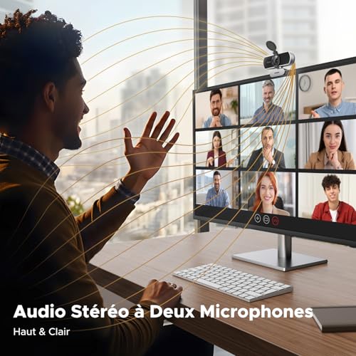 Caméra PC anti-flou UGREEN 2K avec micros intégrés pour Zoom - 4