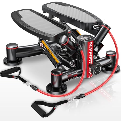 KeppiFitness Steppers for Exercise at Home, Stair Stepper with Resistance Bands for Home Cardio Exercise - FITSTEP Series