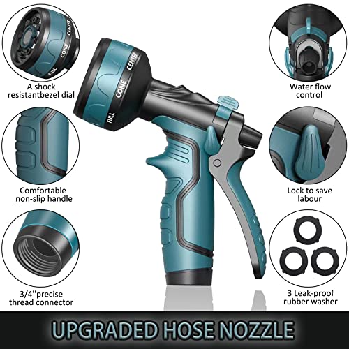 Hose Nozzle,2023 Upgrade Garden Hose Nozzle,8 Adjustable Watering Patterns Hose Sprayer Nozzle & Water Hose Nozzle, Hose Sprayer Suitable For Watering Plants/Washing Cars/Showering Pets (Blue) #TOP1