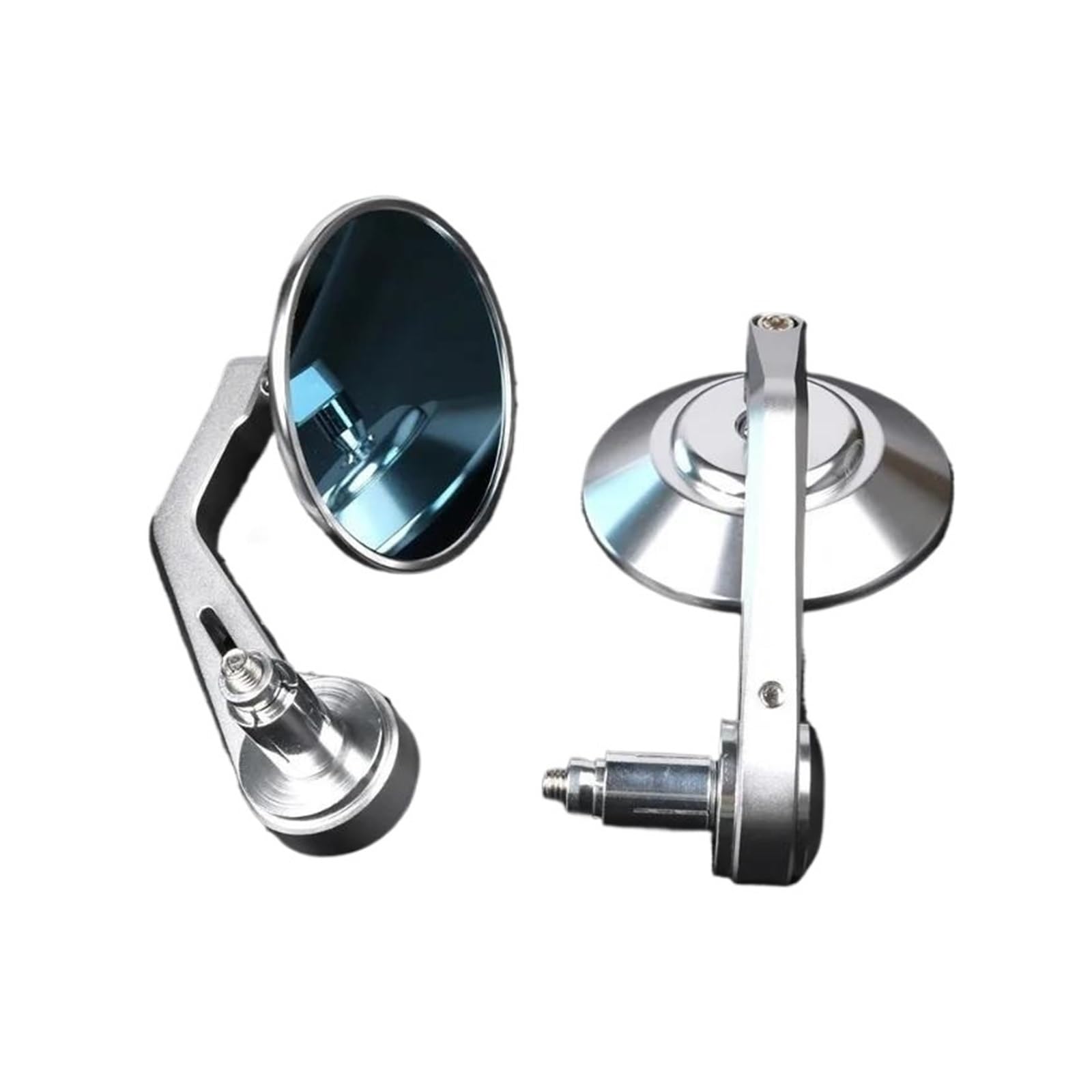 Rétroviseur embout guidon moto CNC argenté 22mm universel anti-reflet pour équilibrage précis - 7