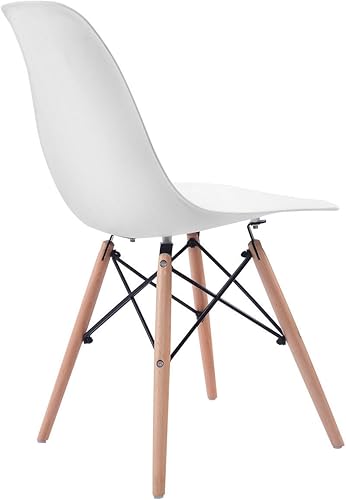 Miniatura 9 de COSTWAY Juego de 4 sillas de comedor, estilo Eiffel DSW, estilo moderno de mediados de siglo, silla de plástico moldeado para cocina, comedor, sala