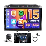 Hikity 9" Android 15 Autoradio Peugeot 308 2+64GB