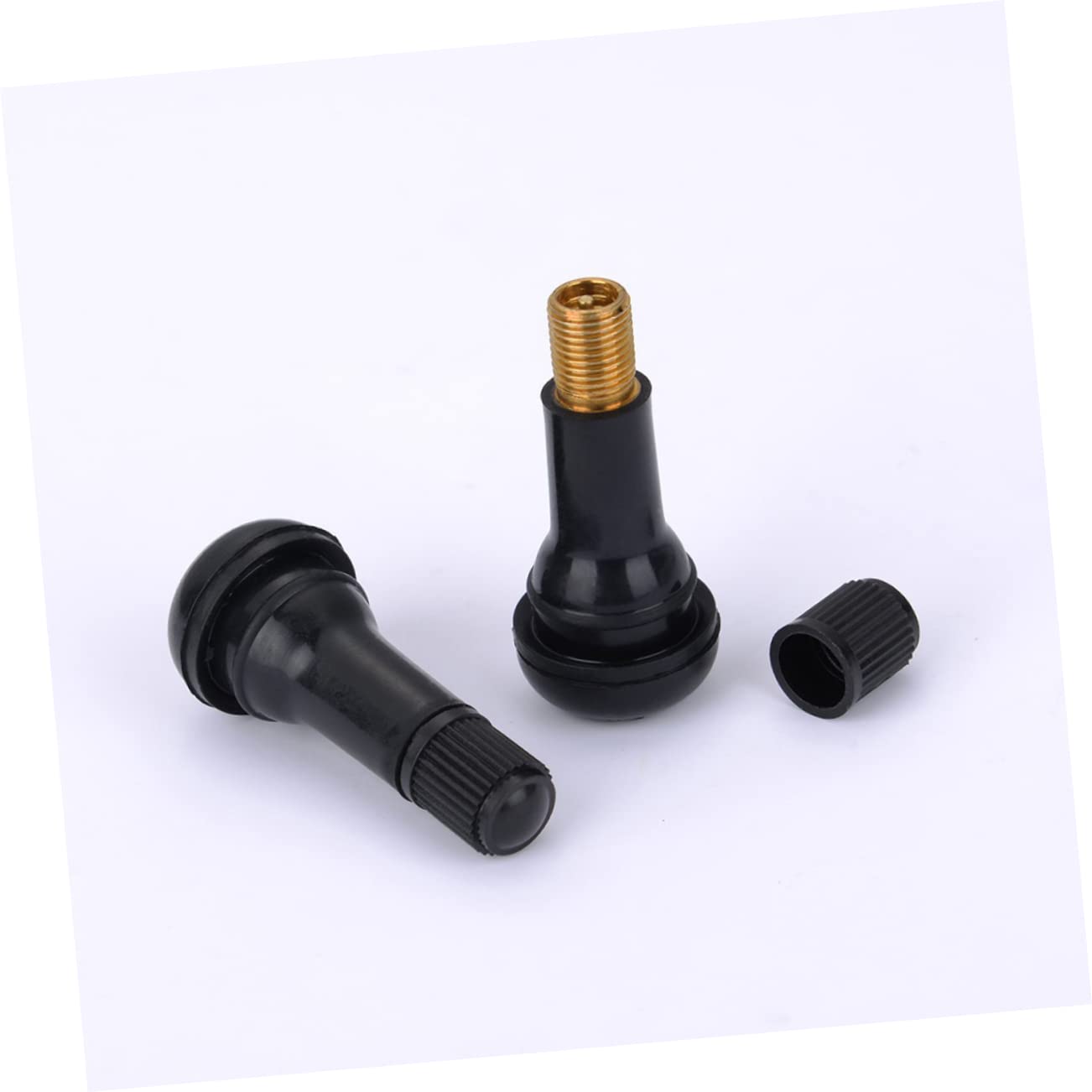 Reifenventile Tr-413, 100 Stück aus Gummi, Schwarze Stängel | Einrastmechanismus, für Autoreifen und Reifen, Zubehör für Reifen Felgen