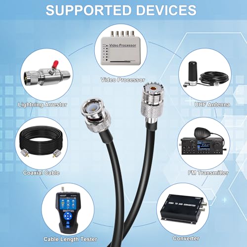TUOLNK 2PCS BNC Male to SO239 RG58 Coaxial Cable UHF Female Jack Extension Cable, PL259 Female to BNC Pigtail for CB Radio, GPS Antenna 12inch (30cm) by TUOLNK - Used condition - Image 2