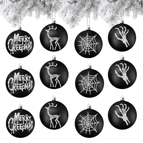 Syhood 12 Pcs 3.15 Inches Horror Gothic Creepy Christmas Tree