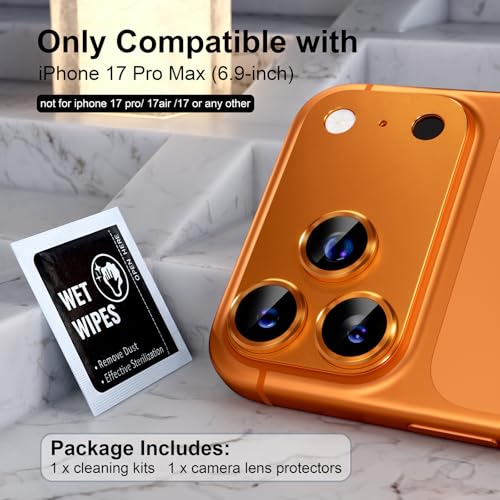 Protection d'objectif d'appareil photo compatible avec iPhone 17 Pro Max