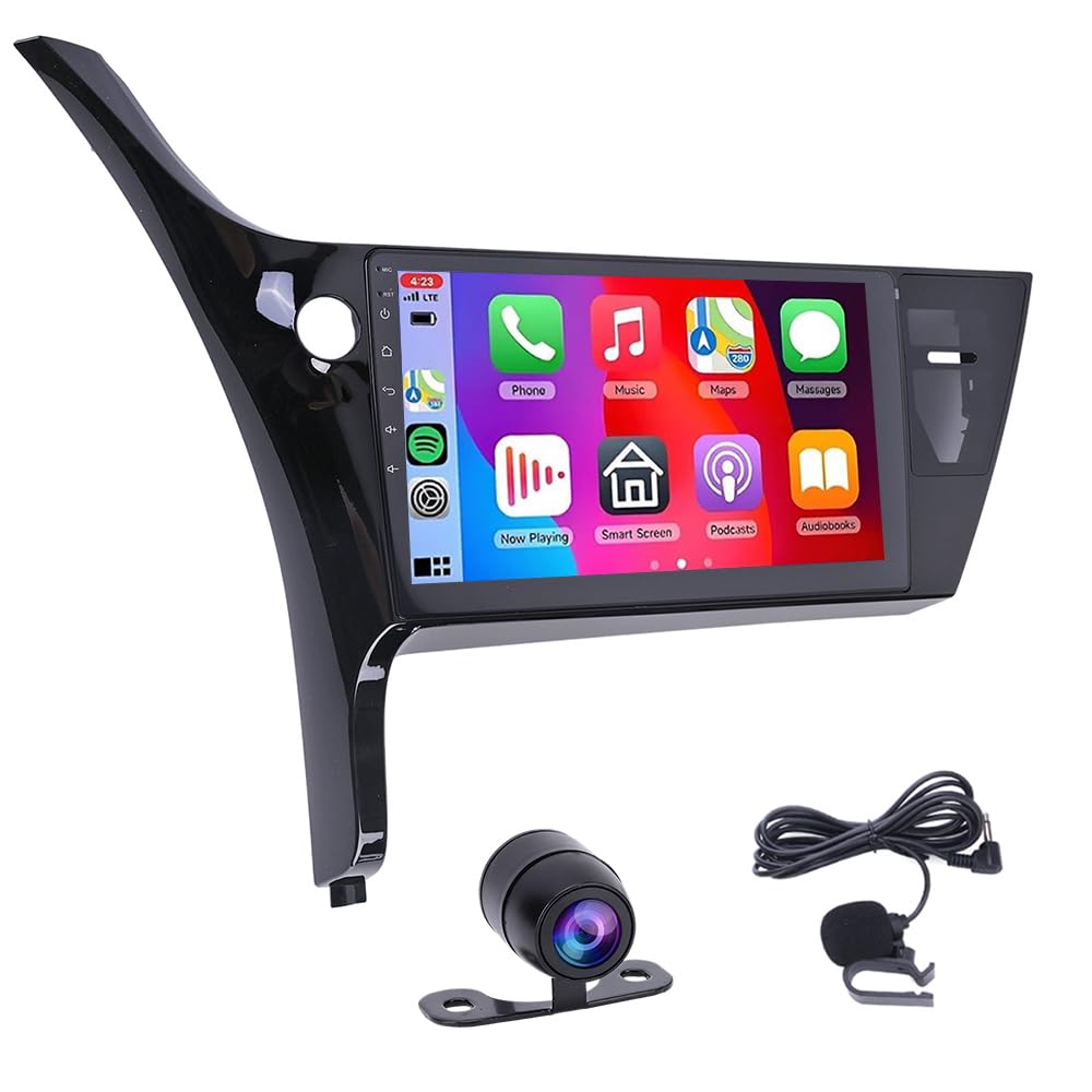 4+64G Android 15 Doppel Din Autoradio für Toyota Auris E180 2013-2018,10 Zoll Touchscreen Autoradio Navi mit Wireless Carplay Android Auto Bluetooth FM/RDS Rückfahrkamera Mirror Link