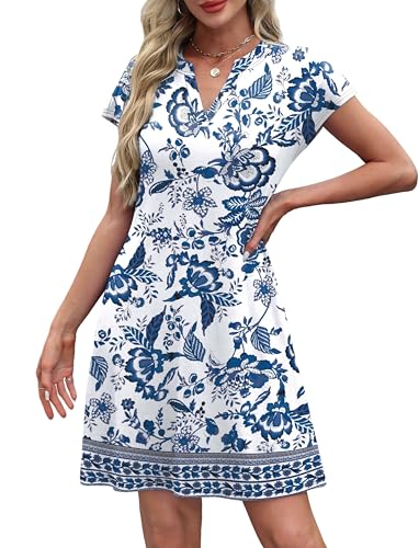 OFEEFAN Summer Dresses for Women Beach Cover Ups for Women with Pockets V Neck Swimsuit Loose Fit3