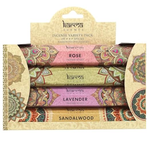 UBOON | Karma Scents Incienso Pack Variado 4×14 Varillas – Aromas Rosa, Jazmín, Lavanda y Sándalo