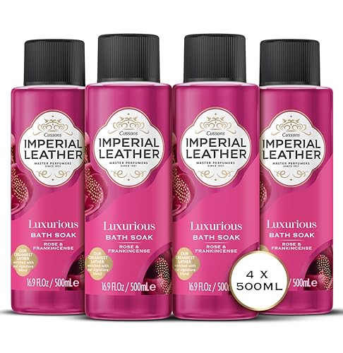 Imperial Leather Rose & Frankincense Luxurious Bath Soak, Velvety Bubble Bath, Gentle Body Skin Care, Bulk Buy, Pack of 4x500ml