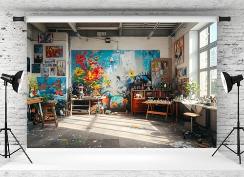 Fondo de estudio arte graffiti 9x6 pies microfibra miniatura 2