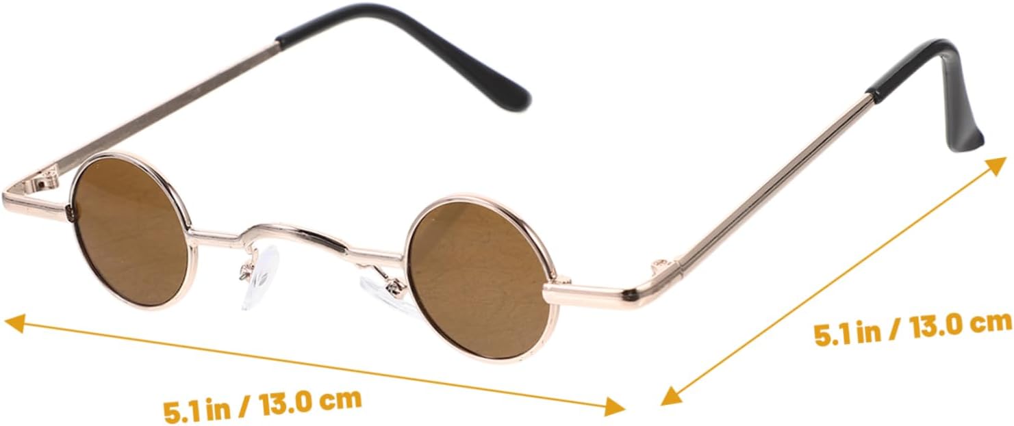 Holibanna Retro Sunglasses for Women and Men Punk Style Eyewear Vintage Sunglasses Unique Party Glasses for Fashionable Looks and Photo Props Tea Color