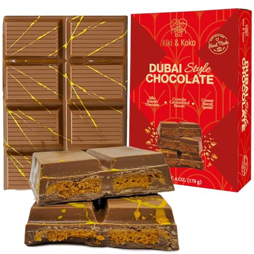 Dubai Style Schokolade Neu interpretiert: Belgische Milchschokolade 170 g mit karamellisierter Biskuit-Creme & knusprigem Kadayif Premium Handgemacht