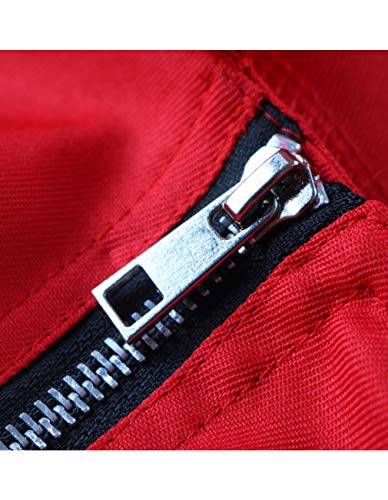 Angelaicos Macacão vermelho unissex máscara de festa de Halloween conjunto completo (GG)