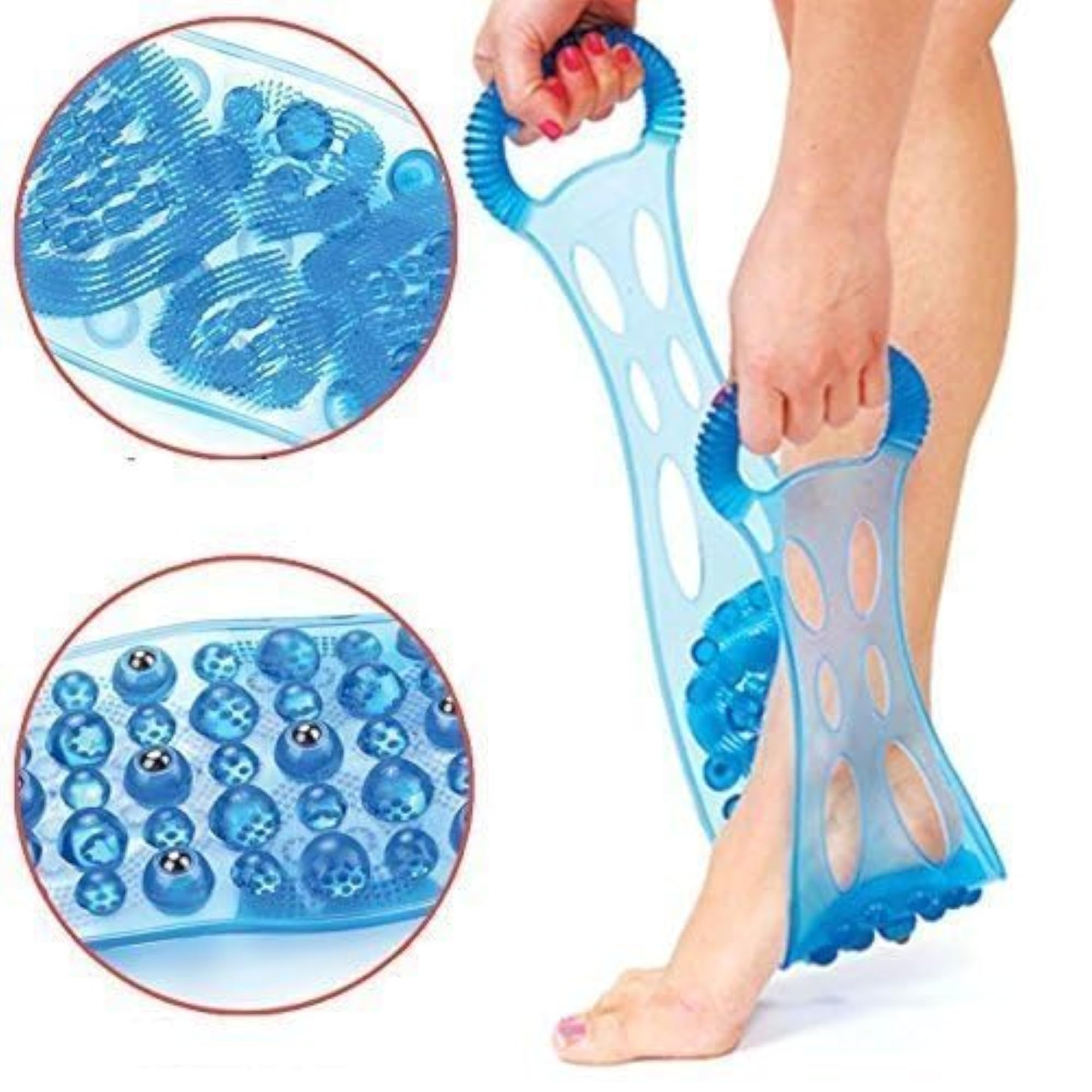Silicone Dual-Sided Back Scrubber & Foot Cleaner, Massaging Shower Belt