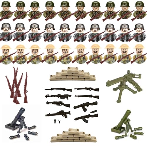 BbiuRer Kit militaire avec armes et soldats Modèles historiques pour collectionneurs, Équipement militaire pour la Seconde Guerre mondiale, Diorama,...