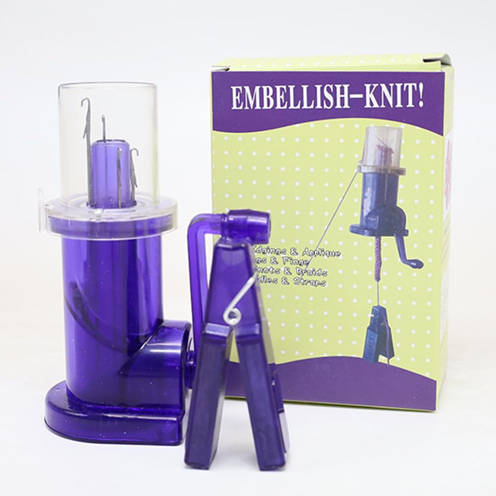 Tefola Máquina de Tejer a Mano, Máquina de Tejer Francesa, Máquina de Tejer I Cord, Mini Máquina de Trenzado de Cuerda DIY Operada a Mano para el Hogar, Máquina de Bobinado, Herramientas Manuales