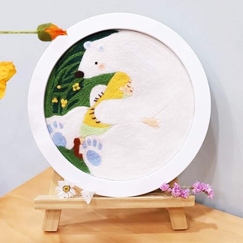 Vista 44 de 3.53 oz lana Roving, suministros de fieltro de lana, lana pura, hilo grueso, hilado de lana giratoria para fieltro de aguja, fieltro húmedo, Blanco