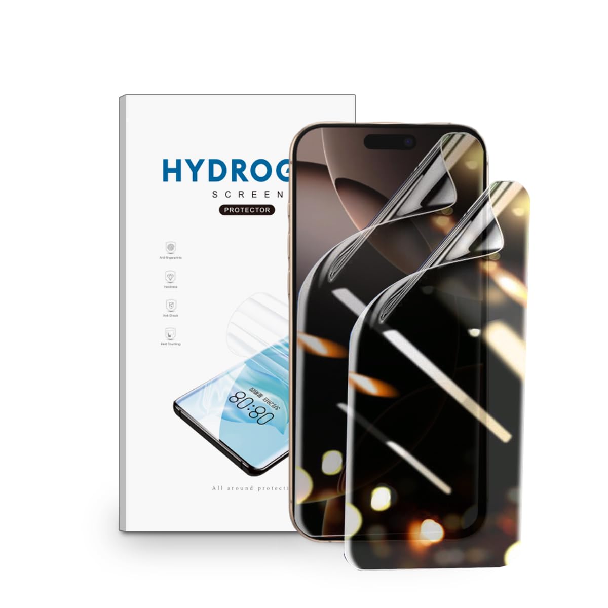 Privacidad Película de Hidrogel para iPhone 16 Pro Max，2 Piezas Anti-Espía Protector de Pantalla TPU Flexible Protector de Pantalla [no Vidrio Templado]