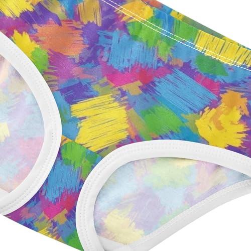 Colorful Purple Yellow Brush Toddlers Underwear Floral 2t Cotton Panties for Girl Flower Briefs Girls Undies4