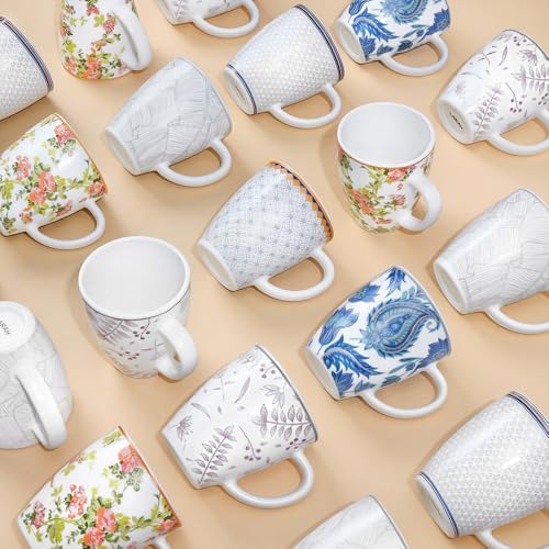 Image of Larah by BOROSIL 390ml x 2pc Opalware New Iris Tea /Coffee Mug Set, Microwave & Dishwasher Safe Embossed Design Crockery Ideal for Daily Use & Gifting