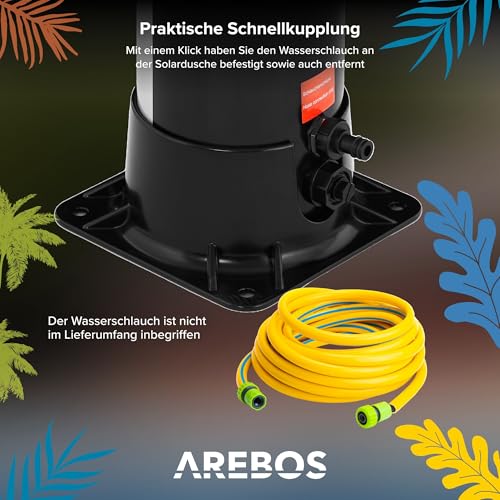 Arebos Solardusche 40 L mit Thermometer und Handbrause
