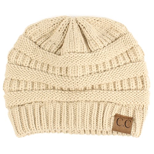 Image of Hatsandscarf CC Exclusives Solid Color Beanie Tail Hat for Adult (MB-20A)