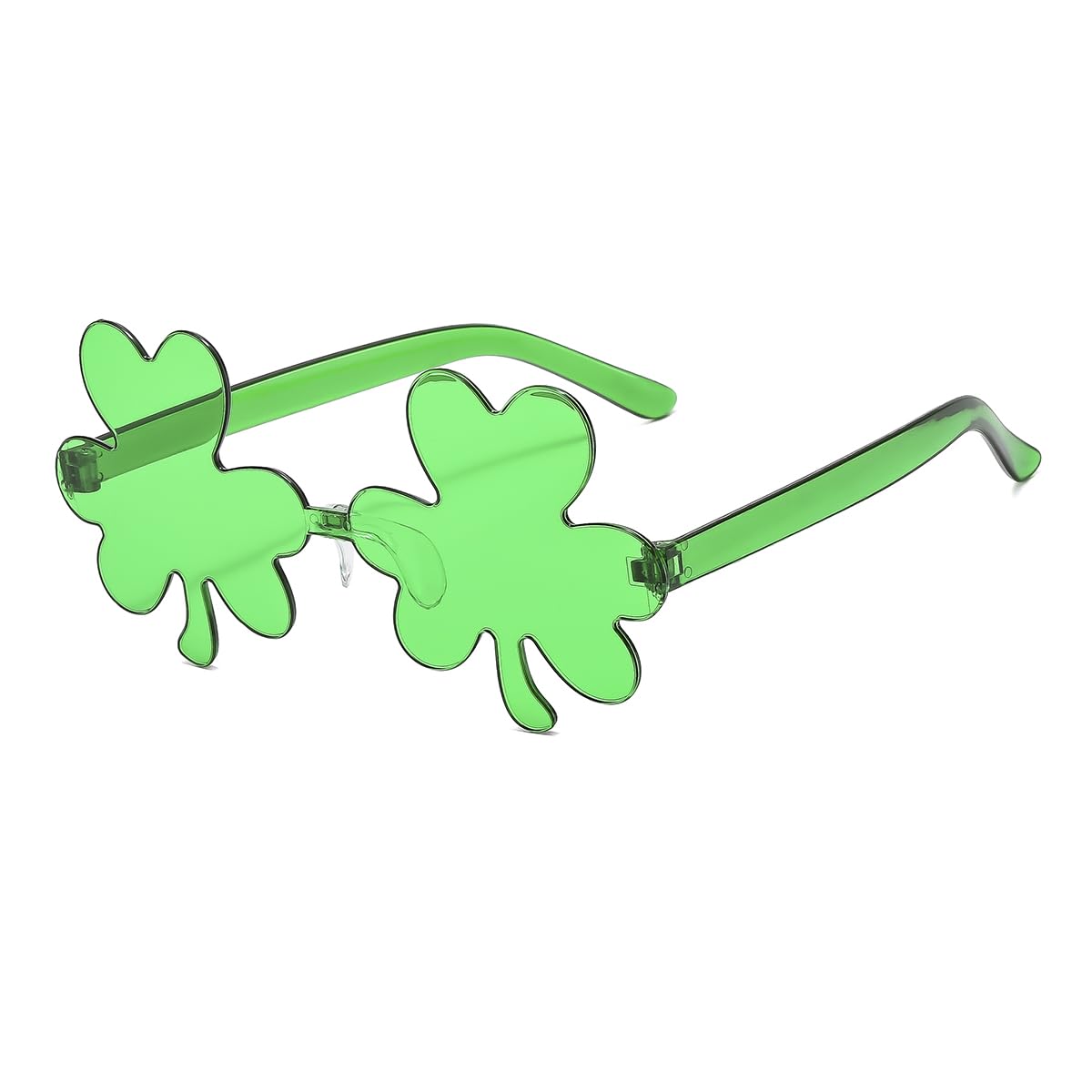 IKANOO St. Patrick's Day Irish Shamrock Sunglasses for Women Men Green Lucky Leprechaun Costume Fashion Rimless Glasses