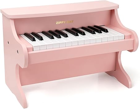 Kids Piano Keyboard, 25 Keys, Mini Musical Learning Instrument, Toy, Wooden Piano for Kids Toddlers Girls Boys Pink
