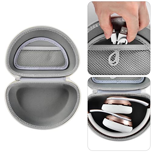 Travel Hard Carrying Case Compatible For Beats Solo3 / For Beats Studio3 / For Beats Solo2/ For Beats Solo Pro Bluetooth On-Ear Headphones - White #TOP3