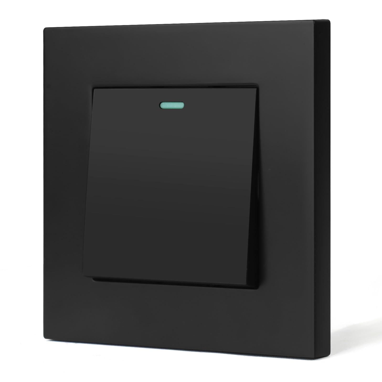 AXFEE Interruptor de luz 1 Gang 1 Vía, Interruptor luz Pared, Interruptor de Pared Interior, Interruptor de Luz de Pared Mecánico, Fácil de Instalar, Incluye Marco, Tapa y Mecanismo, Negro