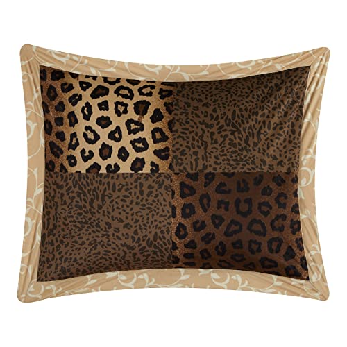 Grand Avenue Leopard Print 7 Pieces Queen Comforter Set, Bed In A Bag, Brown Matching Pillows & Shams, Bed Skirt, Premium Quality, Ultra-Soft #TOP4