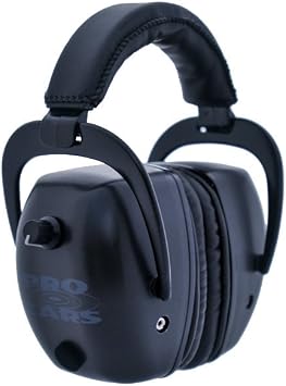Pro Ears - Pro Tac Mag Gold - Military Grade Electronic Hearing Protection and Amplification - NRR 30 - Range Ear Muffs - Lithium 123a Batteries - Black, Adult, (GSPTMLBLACK)