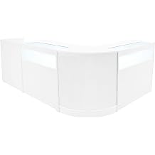White Shop Counter Set Luna LED Light B900 CM60 TB60 90cm 60cm W Lockable Sliding Doors Keys Retail Storage Units Till Block Glass Display Showcase Cabinet Corner Jewellery Store Shelves Lighting