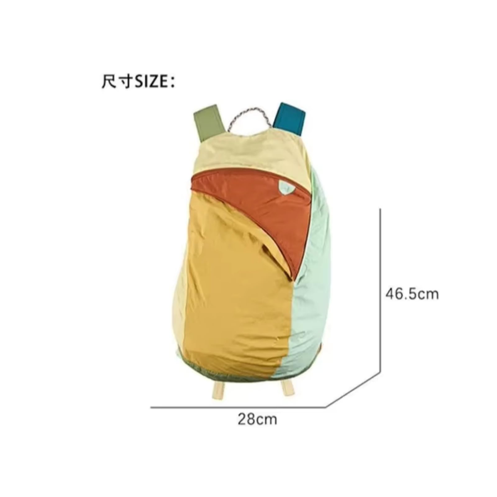 Zaino Color Patchwork in Nylon Leggero, Borsa di Designer all-Match per Il Viaggio Giornaliero All'aperto Primavera Estate-Yellow