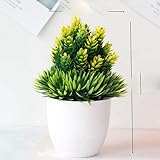 Künstliche Pflanzen Bonsai Kleiner Baum Topf Gefälschte Pflanze Blumen Topf Ornamente Für Zuhause Zimmer Tisch Pulp Pot Garten Decor-Ananas gelb