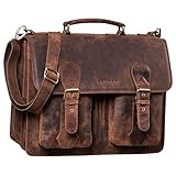 VIEL STIL, VIEL PLATZ: 'Kronos' setzen Sie vielseitig ein als klassische Aktentasche | große Lehrertasche | Business Leder-Umhängetasche | 15,6 Zoll Laptoptasche (ungepolstertes Hauptfach) | Beliebt als große Lederaktentasche | Dokumententasche A4 Leder | Businesstasche Lehrer | Laptoptasche 15,6 Zoll | Vintage Bürotasche | Business Umhängetasche | Arbeitstasche | Schultertasche