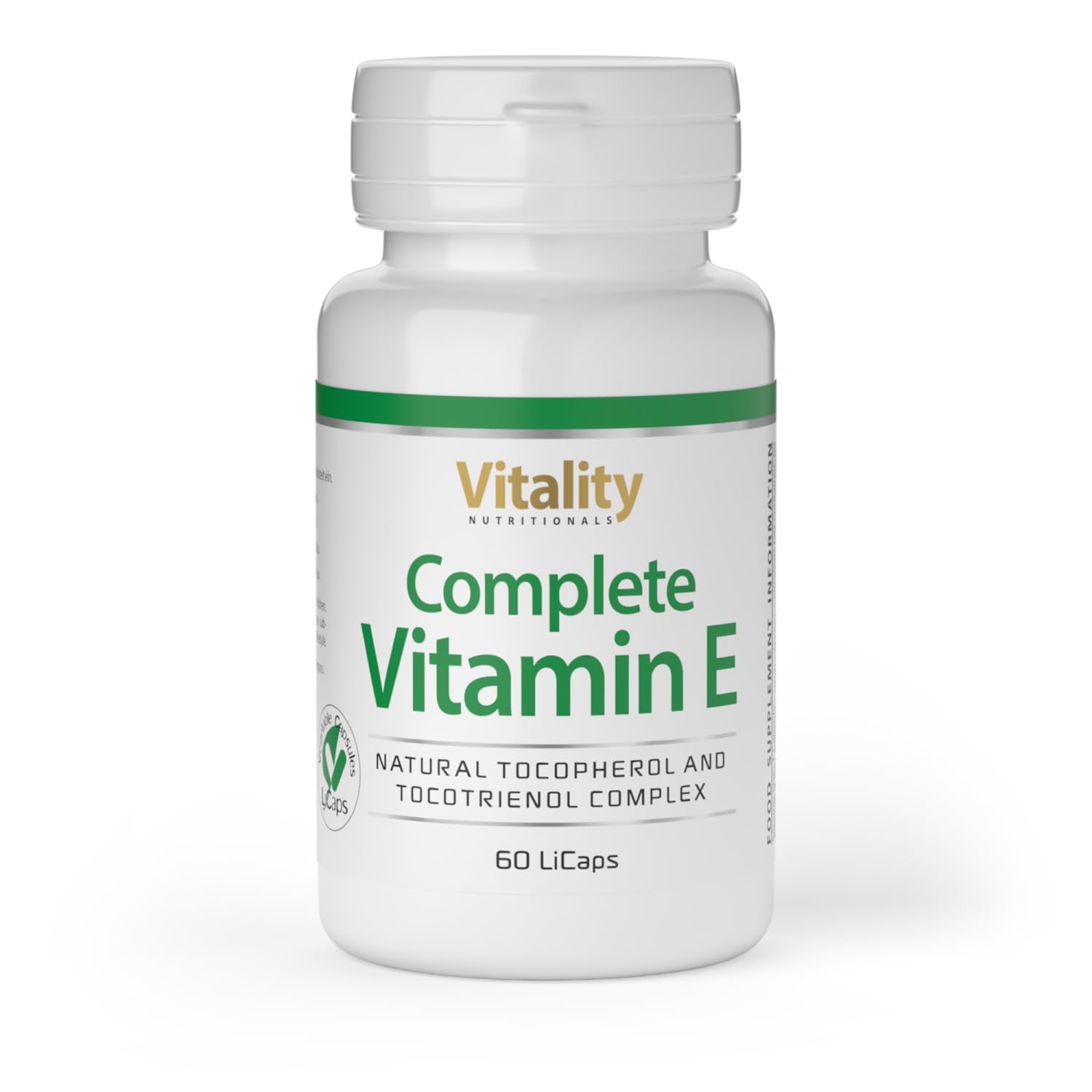 Vitamine E Capsule Naturelle. Gélules avec D-alpha-tocophérol et tocotriénol naturels hautement absorbés. Puissant Antioxydant, antirides, système immunitaire. Vitality Nutritionals by VitaminExpress.