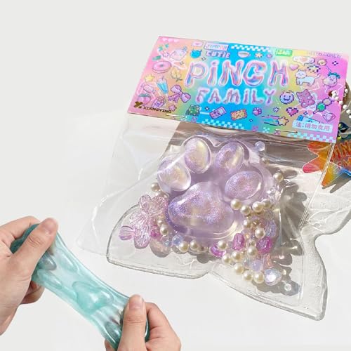 Image of Taba Squishy Paw, Purple Cat Paw Fidget Toy, 1 Piece | Purple Plastic Cat Paw Squeeze Toy Measuring 8 X 8 X 3 CM And 70 G, For Desk Fidgeting, Party Favours And Return Gifts