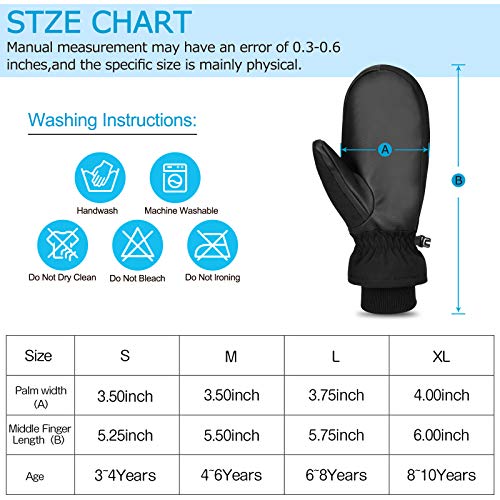 Cevapro Winter Gloves for Kids Mittens Warm Snow Gloves Waterproof Touchscreen Gloves for Boys,Girls - Thumbnail 2
