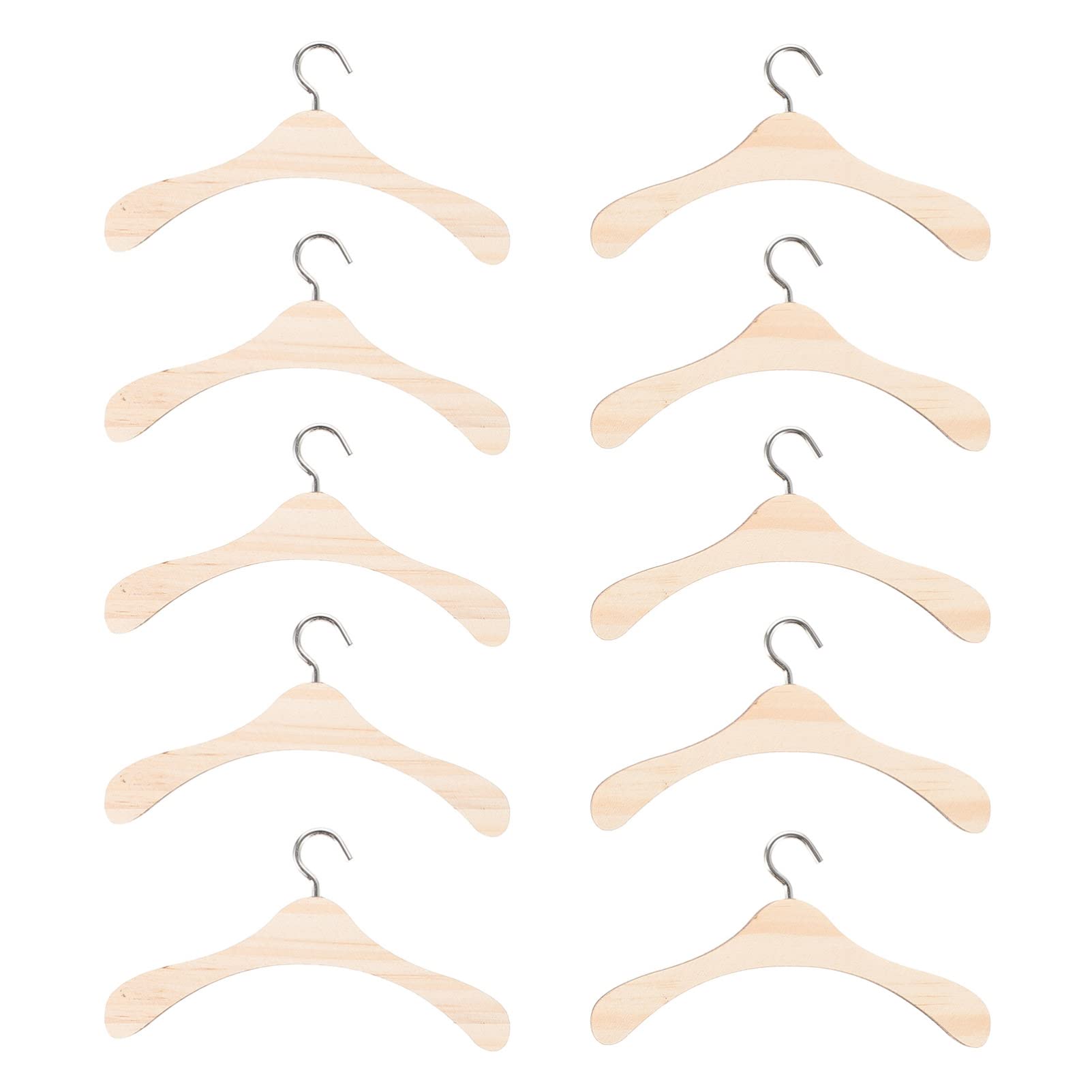Towel Hanger 20Pcs Wooden Doll Clothes Hangers Mini Doll Hangers Doll Dress Hangers Mini Hangers for Doll Clothes Miniature Accessories (12cm) Coat Hangers