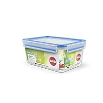 Emsa, Contenitore Salvafreschezza Clip&Close 2.3Litri, Contenitori Ermetici per Alimenti, Contenitore Plastica Rettangolare con Chiusura Ermetica e Coperchio, Contenitore Pratico e Sicuro, Trasparente