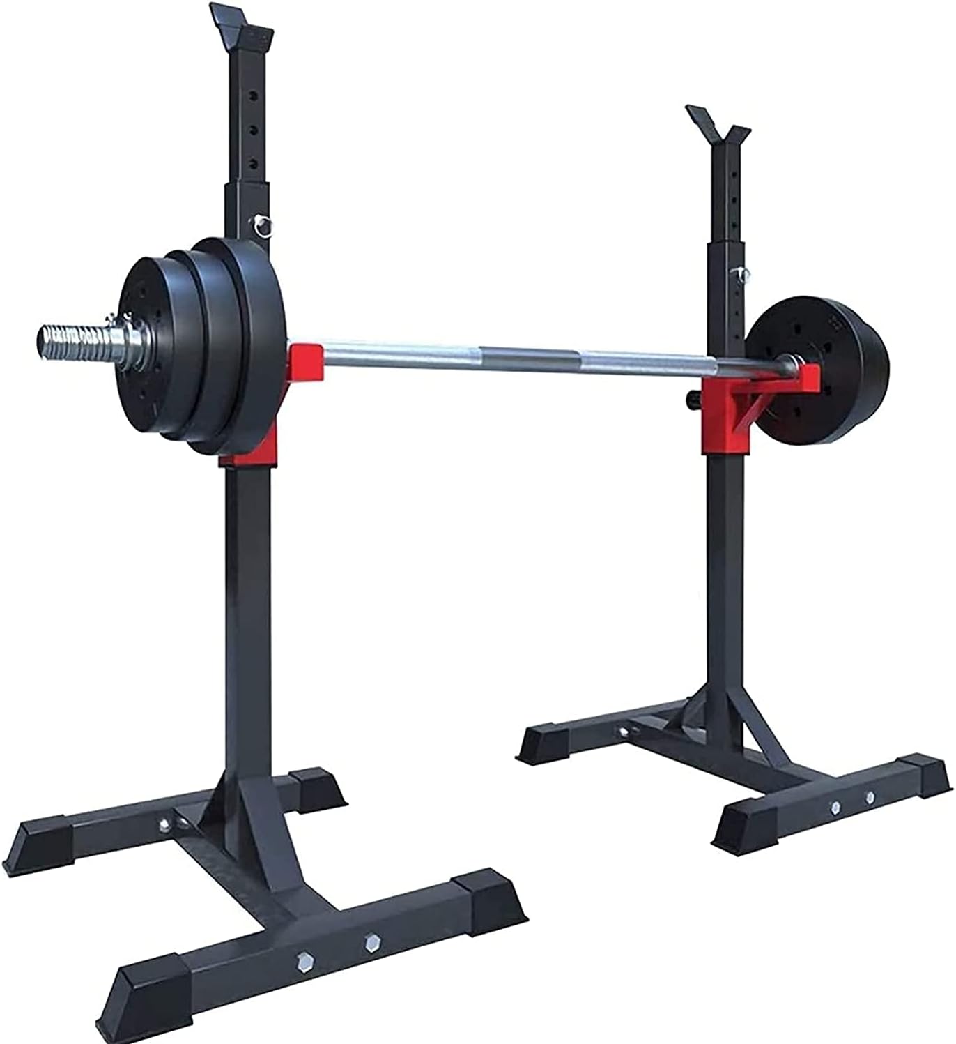 Barbell Rack Squat Stand Bench Press Rack Adjustable Squat Rack Barbell Stand Steel Frame Home Fitness Equipment Weight Training Equipment Max Load 260 Kg,