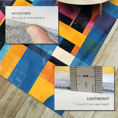 Tapis 120x150 colorés espace abstrait géométrique moderne de qualité - 6