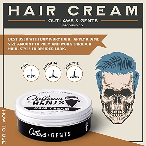 Outlaws & Gents Grooming Co. Hair Cream - All-Natural Styling Cream For Men With Firm Hold And Matte Finish - Perfect For Daily Use And All Hair Types #TOP4