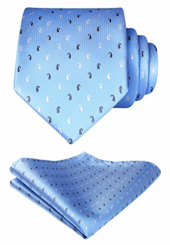BIYINI Corbata y panuelo de bolsillo con diseno de tejido clasico de jacquard para hombre en tejido jacquard para hombres