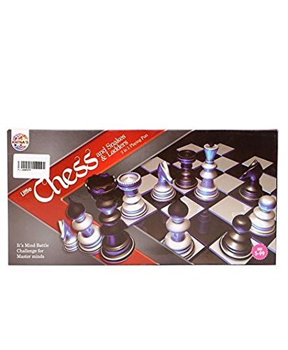 Image of RATNA'S Classic Strategy Game Little Chess with Snakes and Ladders to Develop Building and Concentration of Kids (Multicolour)