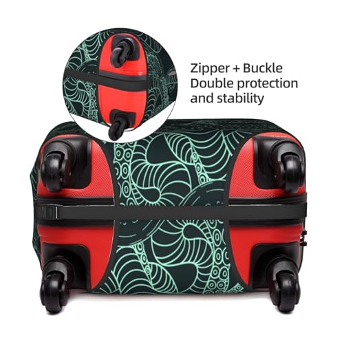 Vintage Octopus And Jellyfish Luggage Suitcase Cover, Stretchable Protection Luggage Stylish Suitcase Covers Large4