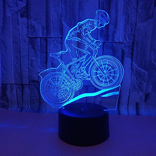 HPBN8 3D Bicycle Night Light Illusion Lamp 7 Color Change LED Touch USB Table Gift Kids Toys Decor Decorations Christmas Valentines Gift